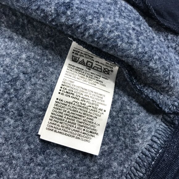 Old Navy Hoodie Shacket Boys Large 10-12 Blue Striped Jacket Snap Button Pockets - Picture 5 of 12